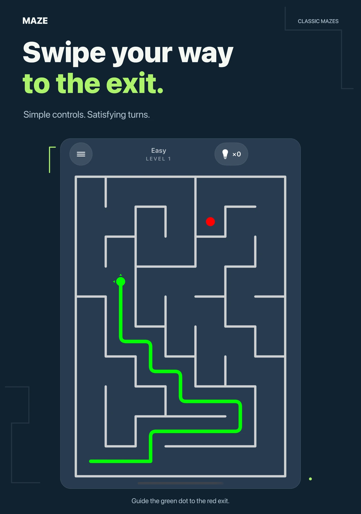 Swipe to the exit